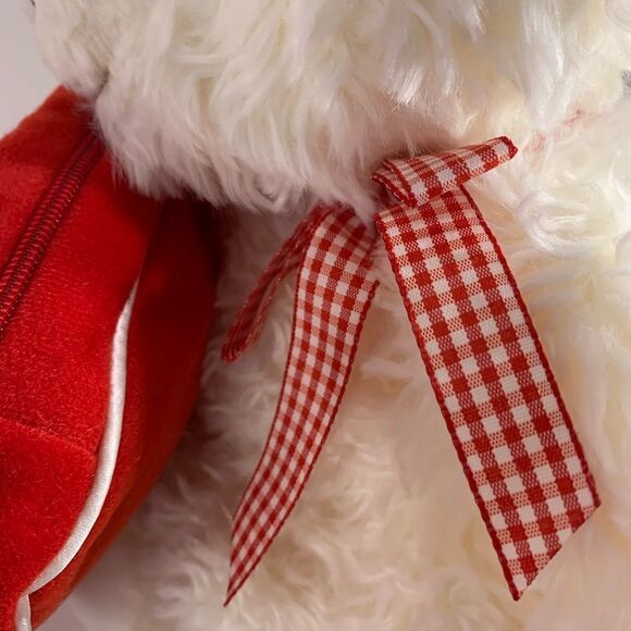 Hallmark White Bear With Red Velvet Zipper Gift Pouch Valentines Love Gift 6X 5 - Picture 6 of 16